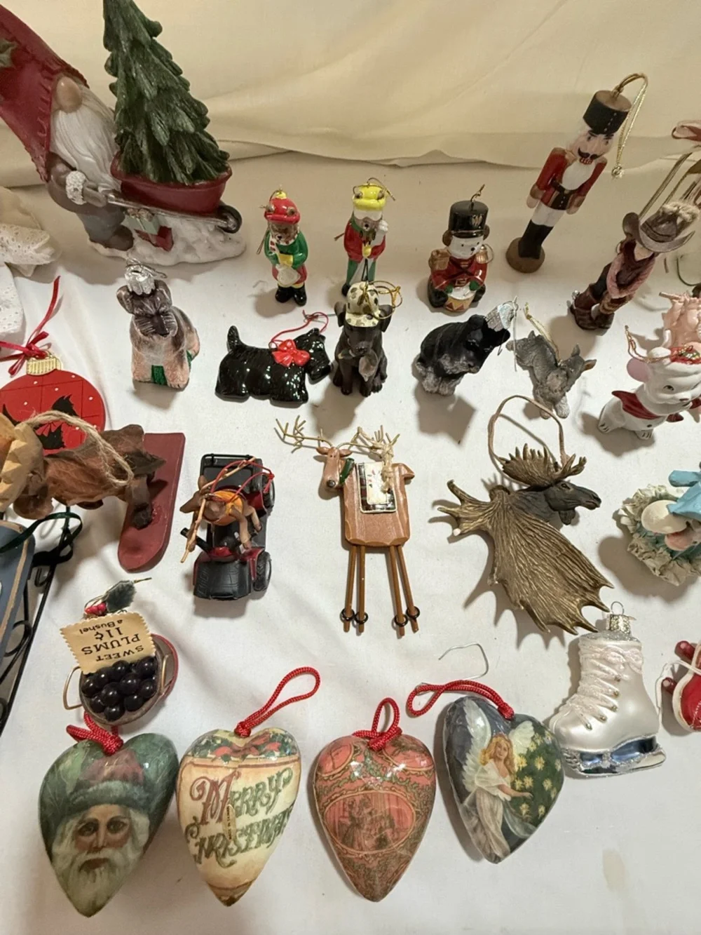 Vintage & Modern Mixed Christmas Ornaments Decor Wood Resin Glass Metal Ceramic
